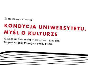19.05 | Debata o kondycji uniwersytetu na Warszawskich Targach Książki
