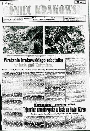 Za "Wrażenia krakowskiego robotnika w lesie pod Katyniem" Franciszka Urbana Prochownika po wojnie aresztowano i oskarżono o kolaboracjęz Niemcami.