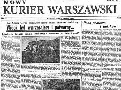 Już 16 kwietnia 1943 roku "Nowy Kurier Warszawski" zapowiedział, że na miejscu ekshumacji "powstanie wielki polski cmentarz wojskowy".