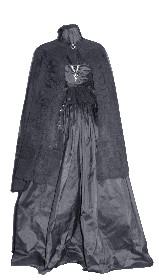 Suknia z mantyklą z okresu żałoby narodowej