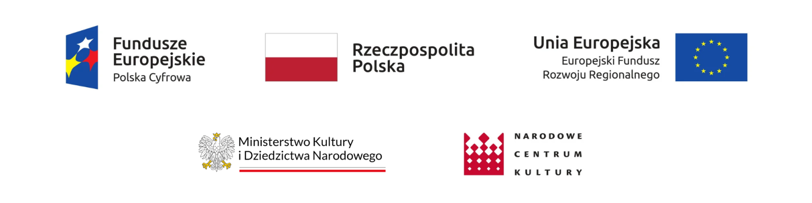 logotypy: Fundusze Europejskie, Rzeczpospolita Polska, Unia Europejska, Ministerstwo Kultury, Dziedzictwa Narodowego i Sportu, Narodowe Centrum Kultury