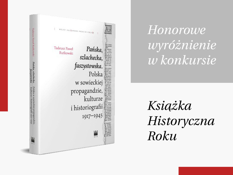 Konkurs Książka Historyczna Roku. Wyróżnienie dla publikacji wydawnictwa NCK