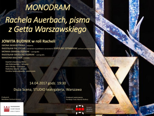 Spektakl "Rachela Auerbach" w Teatrze Studio w Warszawie | premiera: 14.04